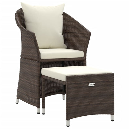 2-Delige Loungeset Met Kussens Poly Rattan Bruin
