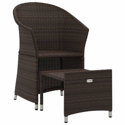 2-Delige Loungeset Met Kussens Poly Rattan Bruin
