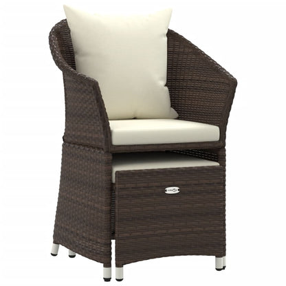 2-Delige Loungeset Met Kussens Poly Rattan Bruin