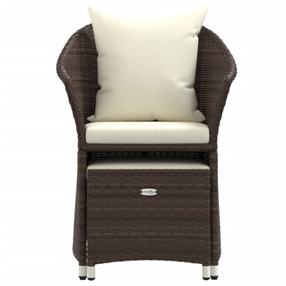 2-Delige Loungeset Met Kussens Poly Rattan Bruin