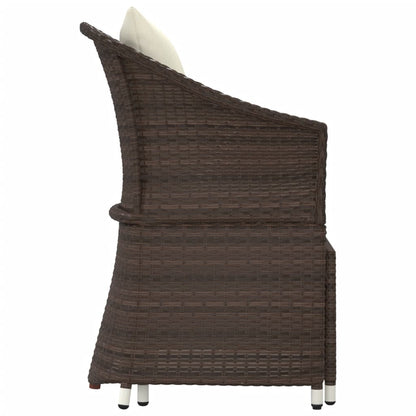 2-Delige Loungeset Met Kussens Poly Rattan Bruin