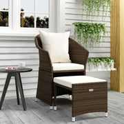 Loungeset poly rattan 2-delig bruin