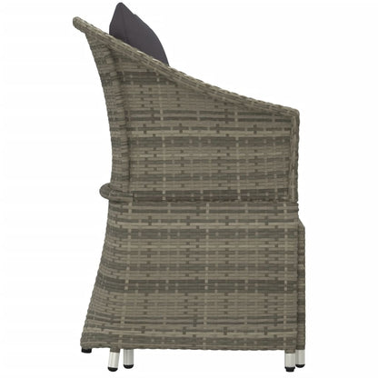 2-Delige Loungeset Met Kussens Poly Rattan Grijs