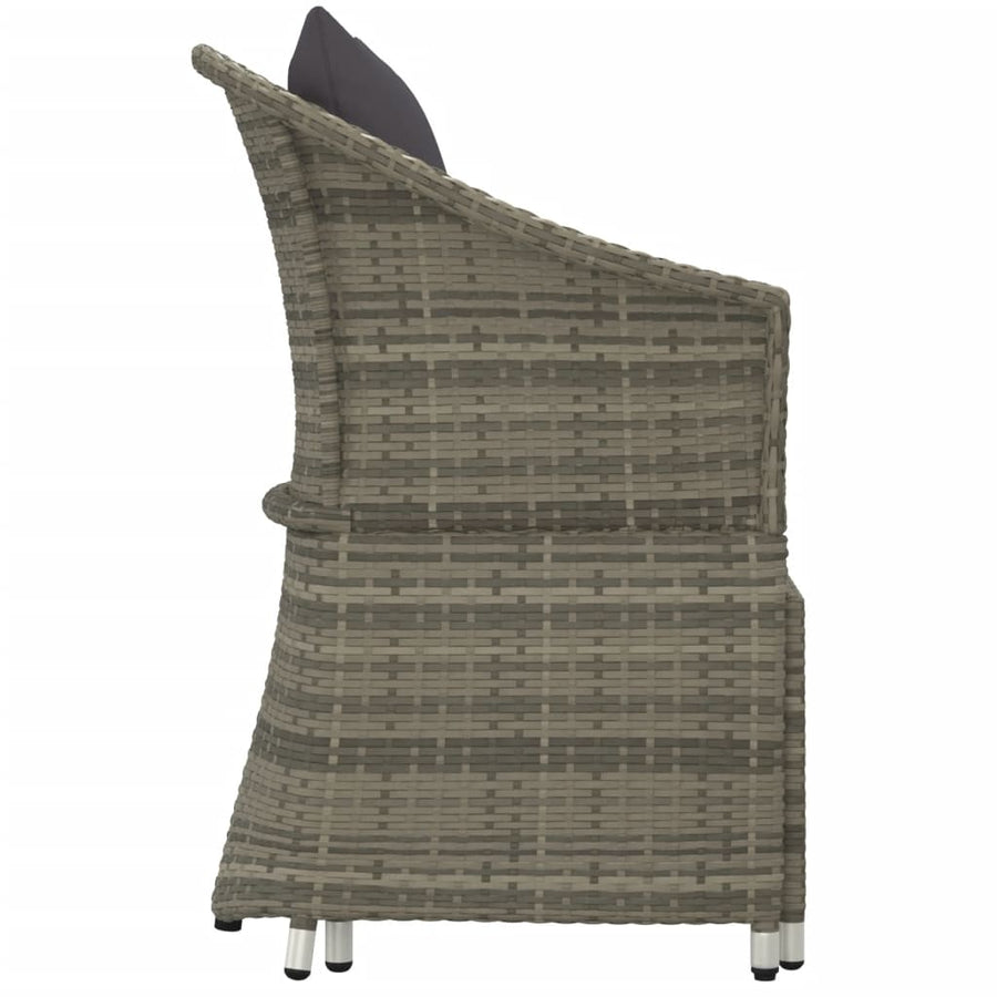 2-Delige Loungeset Met Kussens Poly Rattan Grijs