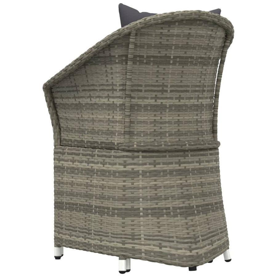 2-Delige Loungeset Met Kussens Poly Rattan Grijs