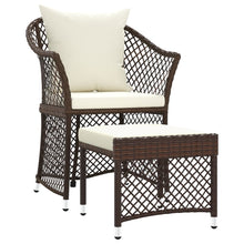 -Delige Loungeset Met Kussens Poly Rattan Bruin