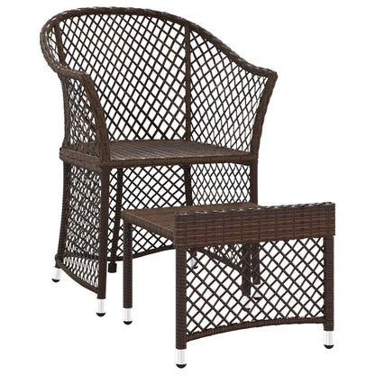 -Delige Loungeset Met Kussens Poly Rattan Bruin