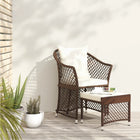 2-piece Lounge Set with cushions poly rattan brown