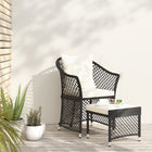 -Delige Loungeset Met Kussens Poly Rattan Zwart