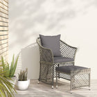 -Delige Loungeset Met Kussens Poly Rattan Grijs