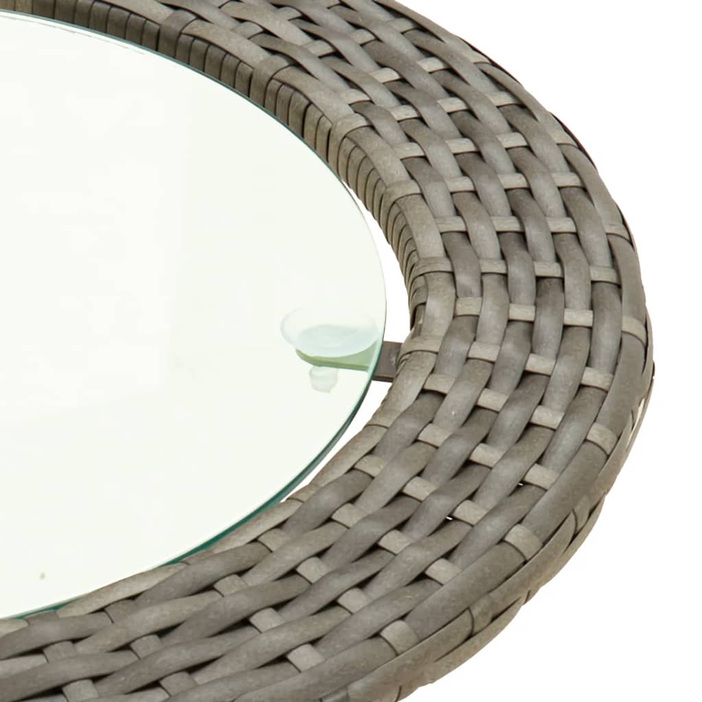 -Delige Loungeset Met Kussens L-Vormig Poly Rattan Grijs