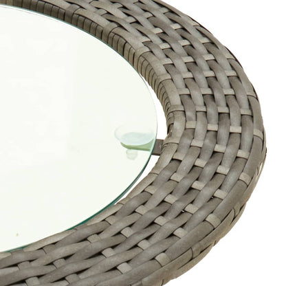 -Delige Loungeset Met Kussens L-Vormig Poly Rattan Grijs