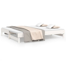 Slaapbank Uitschuifbaar 2X(100X200) Cm Massief Grenenhout 2x (100 x 200) cm Wit