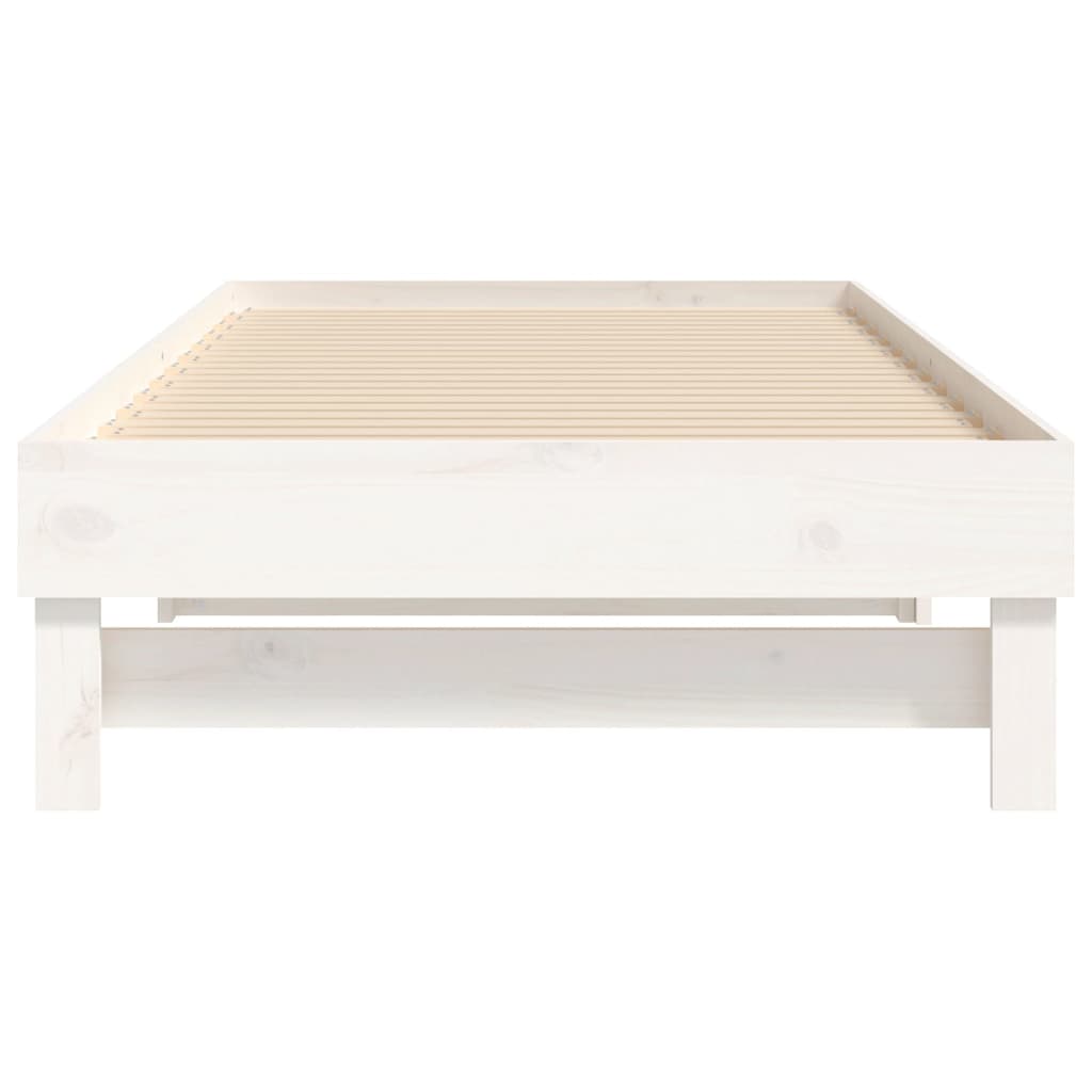Slaapbank Uitschuifbaar 2X(100X200) Cm Massief Grenenhout 2x (100 x 200) cm Wit