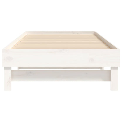 Slaapbank Uitschuifbaar 2X(100X200) Cm Massief Grenenhout 2x (100 x 200) cm Wit