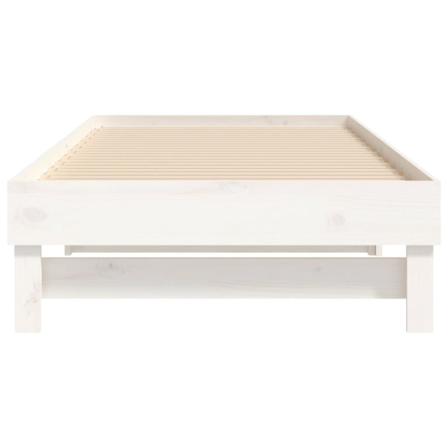 Slaapbank Uitschuifbaar 2X(100X200) Cm Massief Grenenhout 2x (100 x 200) cm Wit