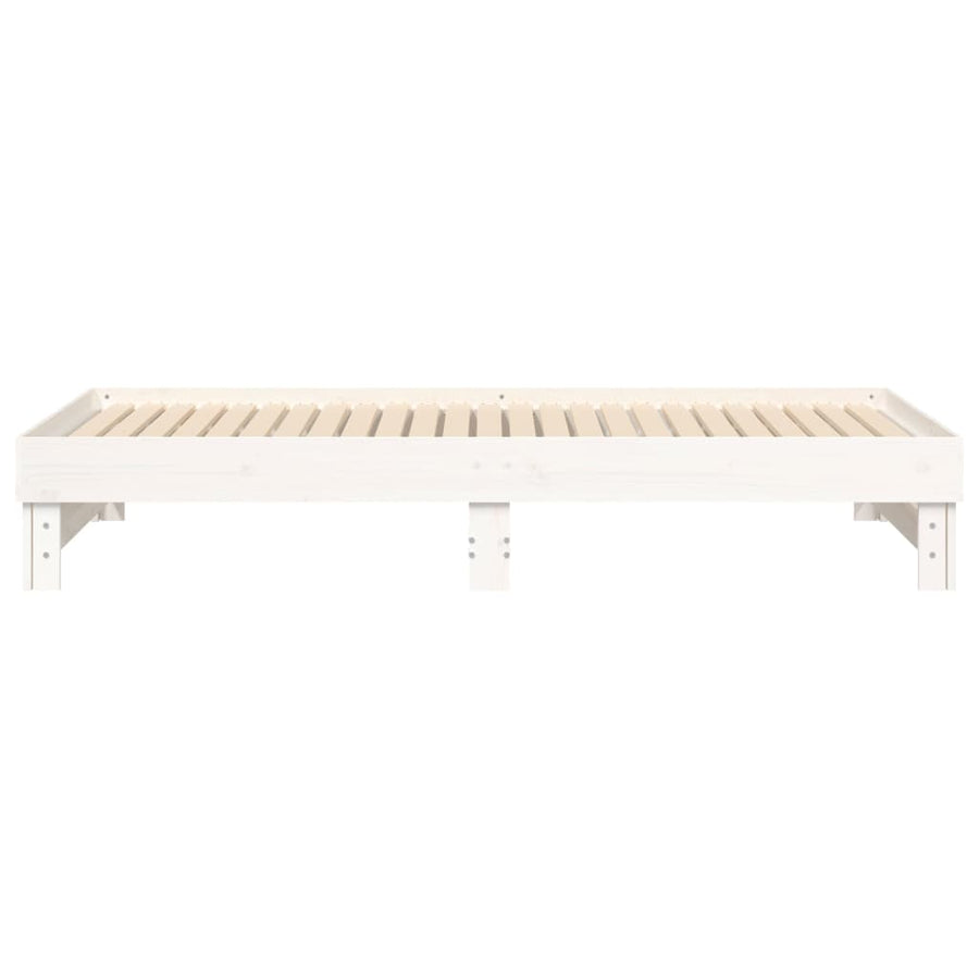 Slaapbank Uitschuifbaar 2X(100X200) Cm Massief Grenenhout 2x (100 x 200) cm Wit