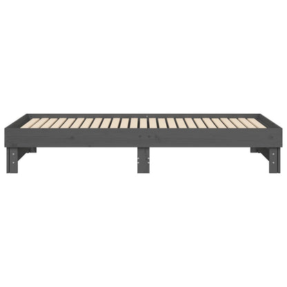Slaapbank Uitschuifbaar Massief Grenenhout 2X(100X200) Cm 2x (100 x 200) cm Grijs