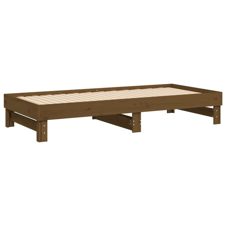 Slaapbank Uitschuifbaar Grenenhout 2X(100X200) Cm 2x (100 x 200) cm Honingbruin