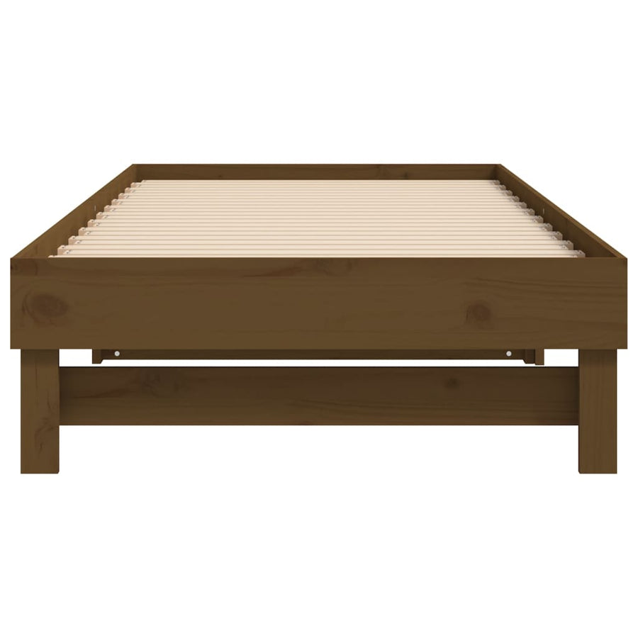 Slaapbank Uitschuifbaar Grenenhout 2X(100X200) Cm 2x (100 x 200) cm Honingbruin
