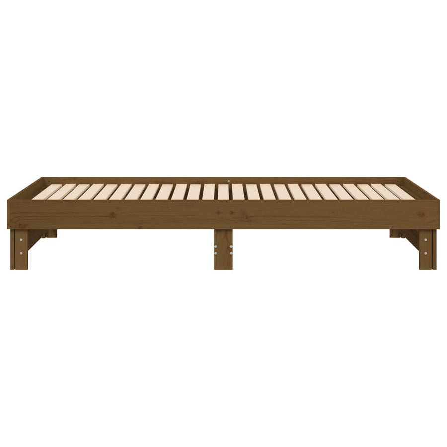 Slaapbank Uitschuifbaar Grenenhout 2X(100X200) Cm 2x (100 x 200) cm Honingbruin