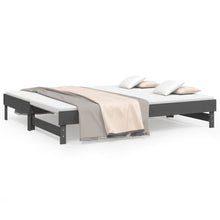 Slaapbank Uitschuifbaar Massief Grenenhout 2X(90X200) Cm 2x (90 x 200) cm Grijs