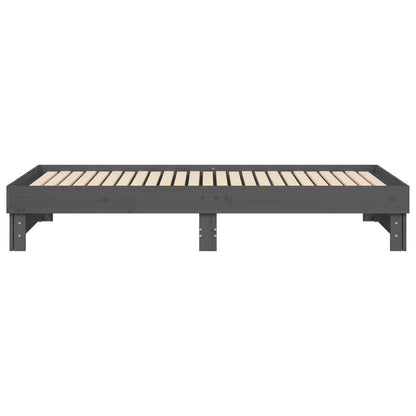 Slaapbank Uitschuifbaar Massief Grenenhout 2X(90X200) Cm 2x (90 x 200) cm Grijs