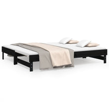 Slaapbank Uitschuifbaar Massief Grenenhout 2X(90X200) Cm 2x (90 x 200) cm Zwart