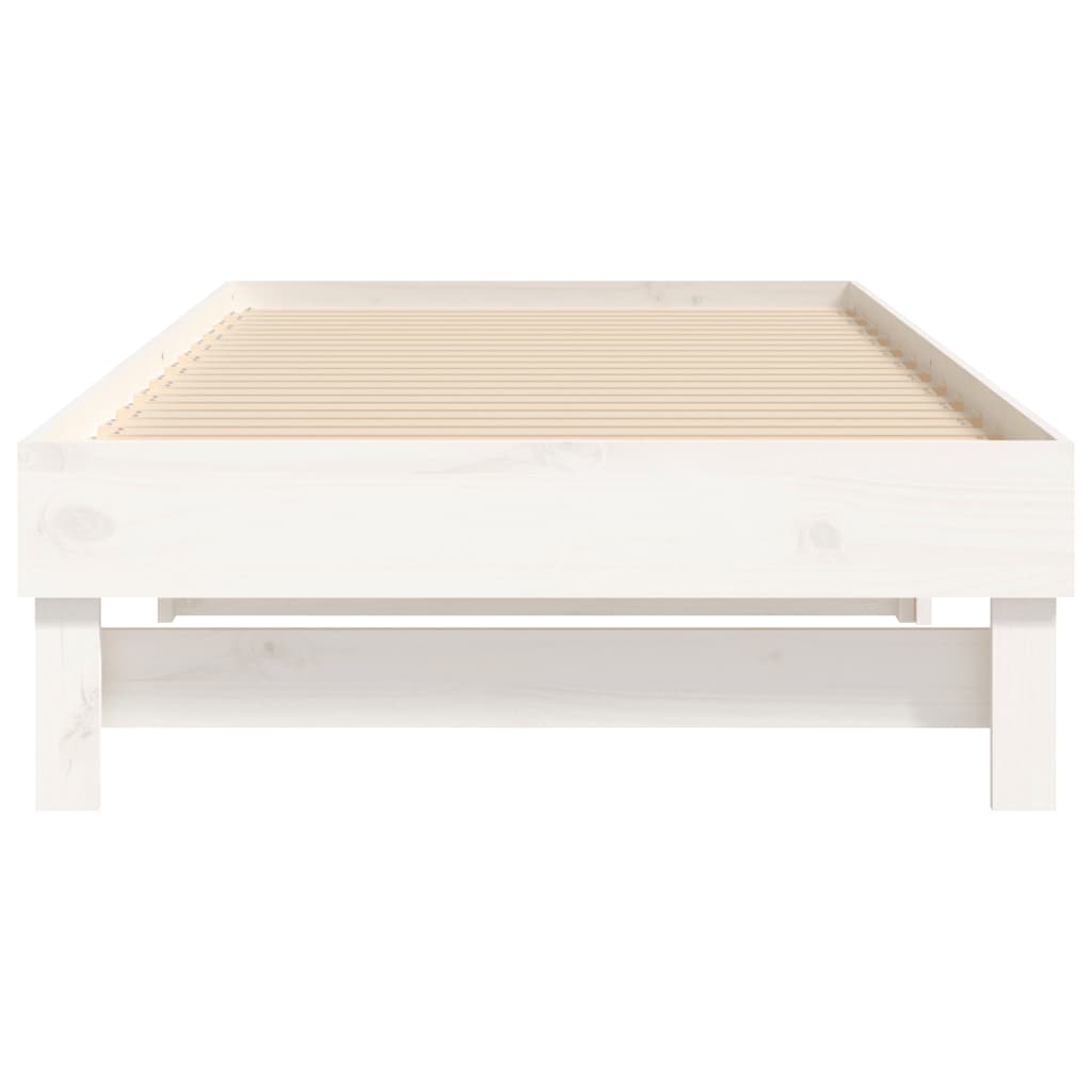 Slaapbank Uitschuifbaar 2X(80X200) Cm Massief Grenenhout 2x (80 x 200) cm Wit