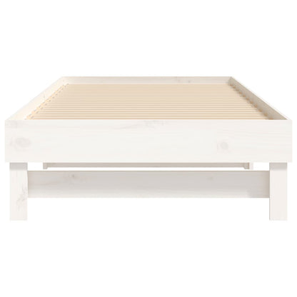 Slaapbank Uitschuifbaar 2X(80X200) Cm Massief Grenenhout 2x (80 x 200) cm Wit