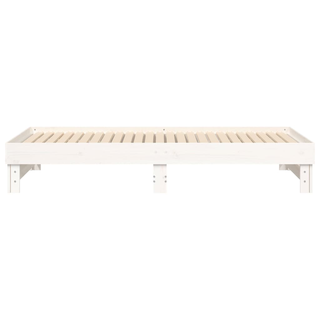 Slaapbank Uitschuifbaar 2X(80X200) Cm Massief Grenenhout 2x (80 x 200) cm Wit