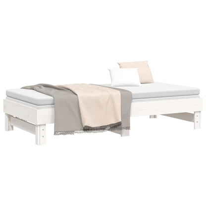 Slaapbank Uitschuifbaar Massief Grenenhout 2X(90X190) Cm 2x (90 x 190) cm Wit