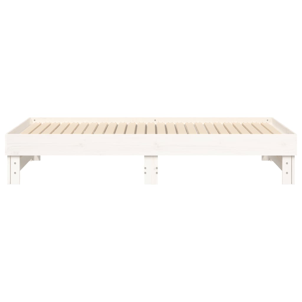 Slaapbank Uitschuifbaar Massief Grenenhout 2X(90X190) Cm 2x (90 x 190) cm Wit