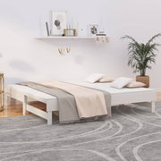 Slaapbank massief grenenhout wit 2x(90x190) cm
