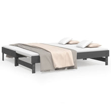 Slaapbank Uitschuifbaar Massief Grenenhout 2X(90X190) Cm 2x (90 x 190) cm Grijs