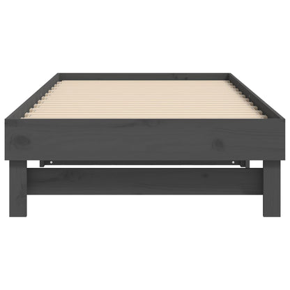 Slaapbank Uitschuifbaar Massief Grenenhout 2X(90X190) Cm 2x (90 x 190) cm Grijs