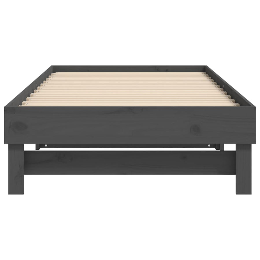Slaapbank Uitschuifbaar Massief Grenenhout 2X(90X190) Cm 2x (90 x 190) cm Grijs