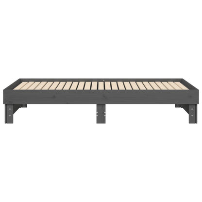 Slaapbank Uitschuifbaar Massief Grenenhout 2X(90X190) Cm 2x (90 x 190) cm Grijs
