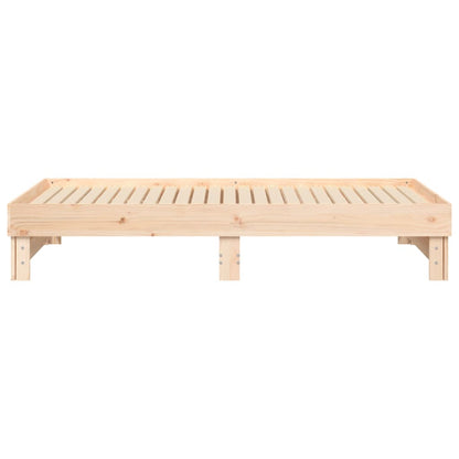 Slaapbank uitschuifbaar massief grenenhout 2x(75x190) cm
