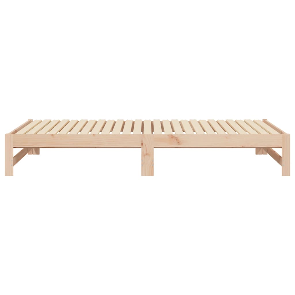 Slaapbank Uitschuifbaar Massief Grenenhout 2X(100X200) Cm 205.5 x 198 x 30 cm Naturel