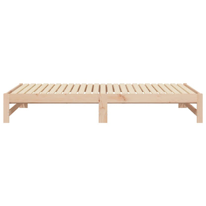 Slaapbank Uitschuifbaar Massief Grenenhout 2X(100X200) Cm 205.5 x 198 x 30 cm Naturel