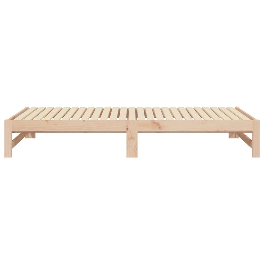 Slaapbank Uitschuifbaar 2X(80X200) Cm Massief Grenenhout 205.5 x 158 x 30 cm Naturel