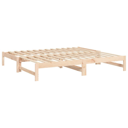 Slaapbank Uitschuifbaar Massief Grenenhout 2X(90X190) Cm 195.5 x 179 x 30 cm Naturel