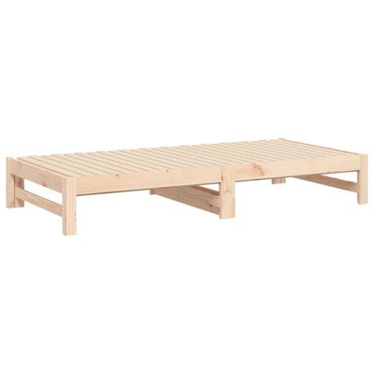 Slaapbank Uitschuifbaar Massief Grenenhout 2X(90X190) Cm 195.5 x 179 x 30 cm Naturel