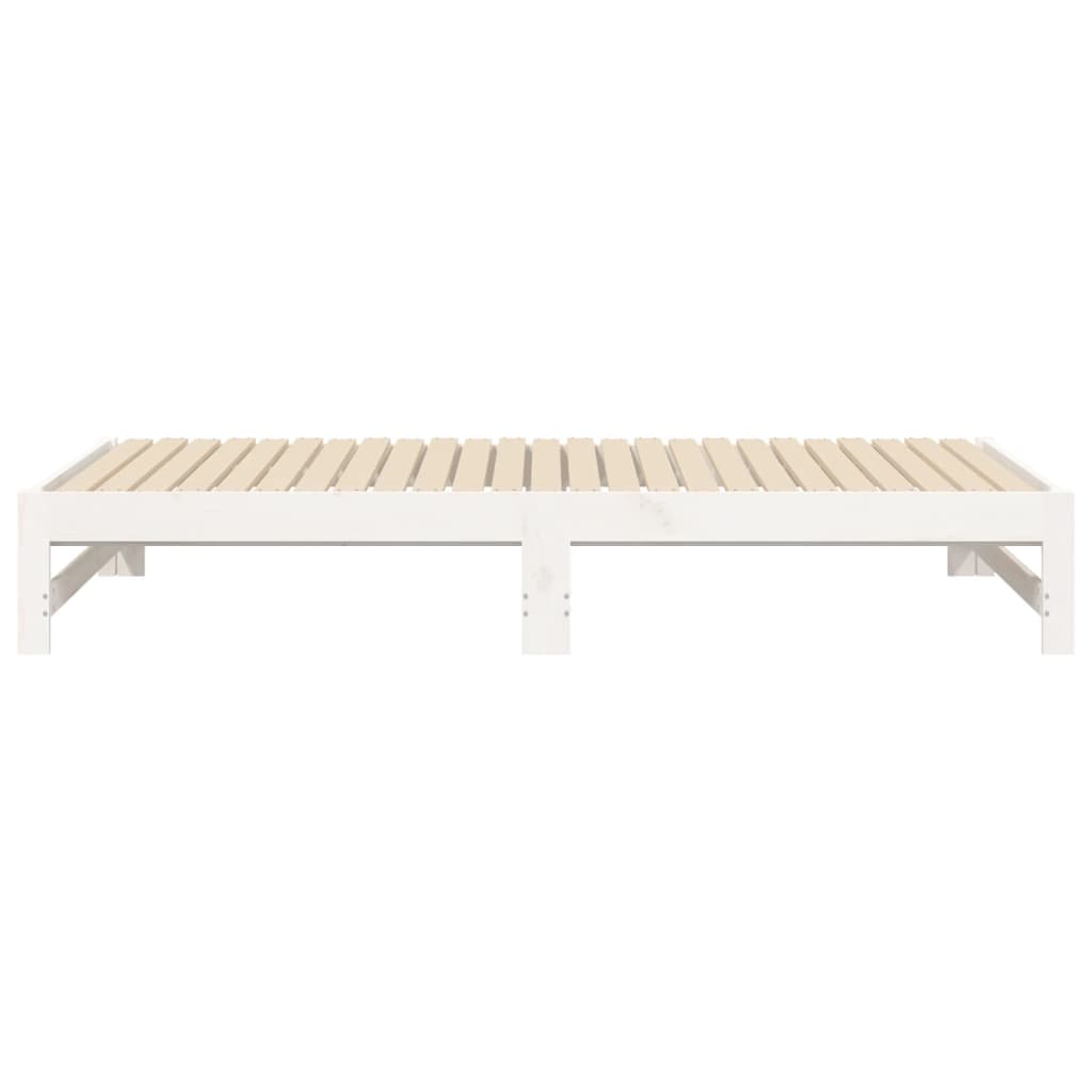 Slaapbank Uitschuifbaar Massief Grenenhout 2X(90X190) Cm 195.5 x 179 x 30 cm Wit