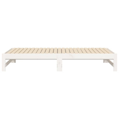 Slaapbank Uitschuifbaar Massief Grenenhout 2X(90X190) Cm 195.5 x 179 x 30 cm Wit