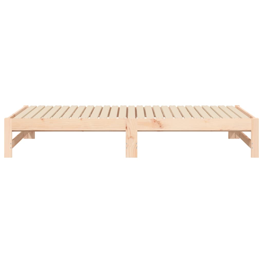 Slaapbank Uitschuifbaar Massief Grenenhout 2X(75X190) Cm 195.5 x 148 x 30 cm Naturel