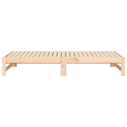 Slaapbank Uitschuifbaar Massief Grenenhout 2X(75X190) Cm 195.5 x 148 x 30 cm Naturel