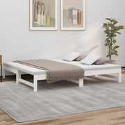 Slaapbank massief grenenhout wit 2x(75x190) cm