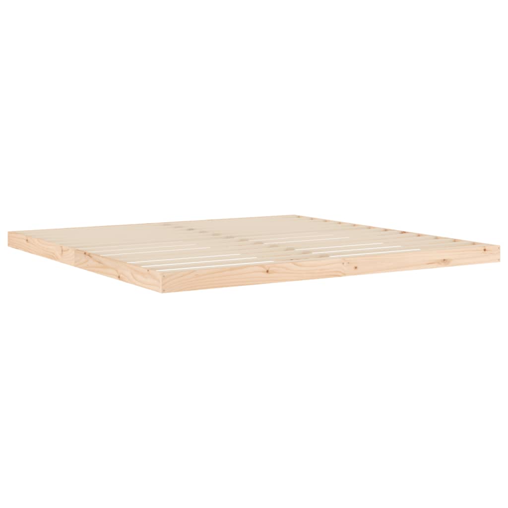 Bedframe Massief Grenenhout 200 x 200 cm Naturel